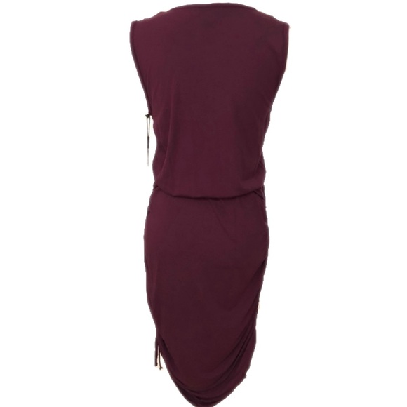 NWT Calvin Klein Dress Ruched Bottom Size 8 Plum Dark Purple Aubergine - Picture 4 of 9